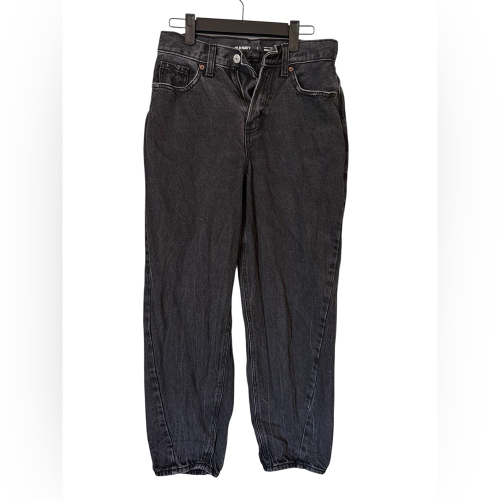 Old Navy Women's Black High Rise Jeans Balloon Size 2